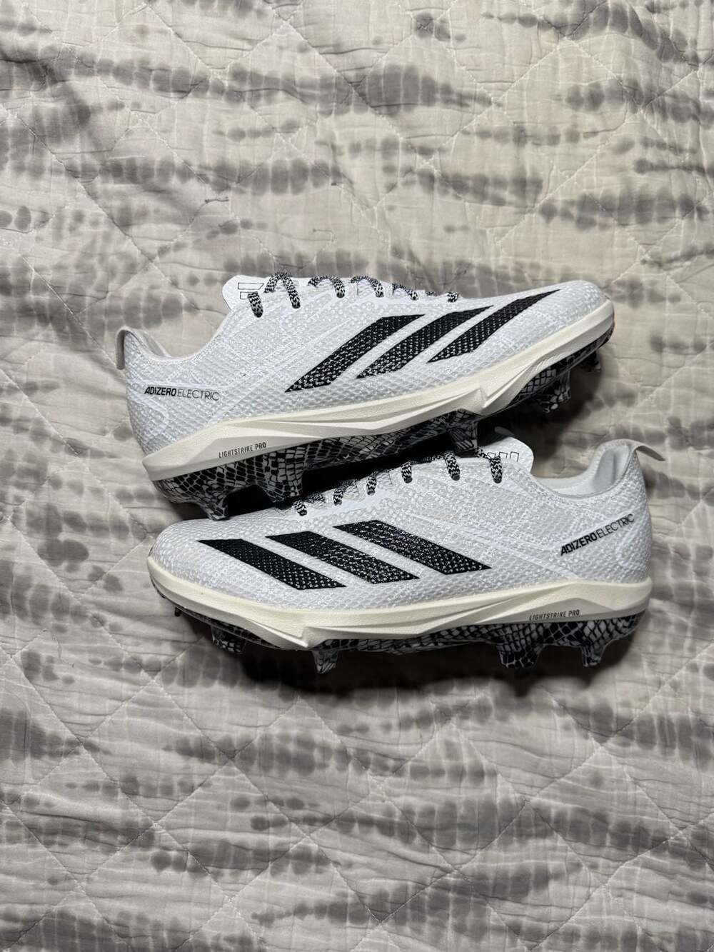 Adidas Adizero Electric 2.0 TPU Football Cleats White Snakeskin JR7817 Men's 11